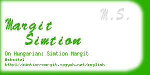 margit simtion business card